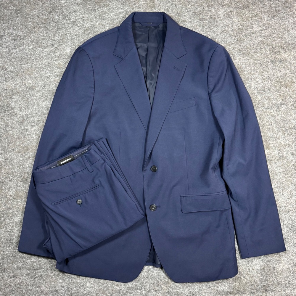 Bonobos Slim Fit 2 Piece Suit Mens 40R Marzotto Wool Navy Blue 32x32 Classic